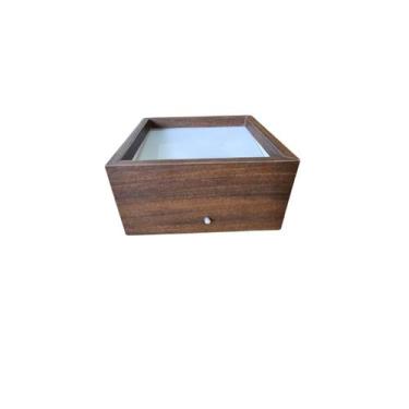 Imagem de Plafon Wood Quadrado 20 cm - 2 Luzes - Imbuia - DSMIX RJ MAGALU