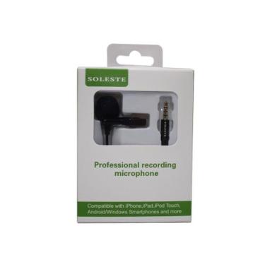 Imagem de Microfone De Lapela Soleste  Para Celular e camera - 3m