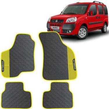 Imagem de Lindo jogo tapete carro automotivo amarela fiat doblo 2002 a 2014 embo