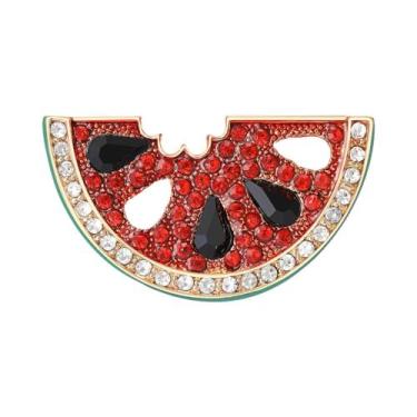 Imagem de Broche de Romã e Melancia com Strass - Presente para Festa, Vermelho16