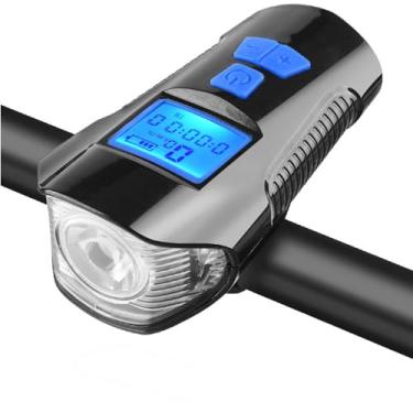 Imagem de JahyShow Farol de bicicleta, luz de bicicleta recarregável por USB, farol de bicicleta à prova d'água com 5 modos, luzes brilhantes para bicicleta dianteiras e traseiras para passeios noturnos