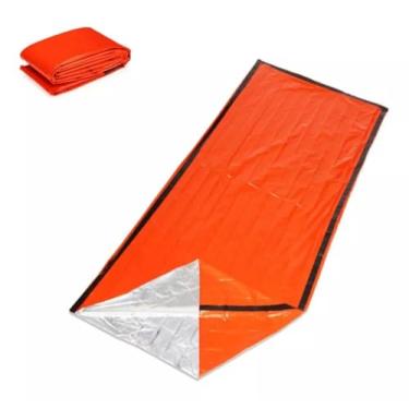 Imagem de Saco de Dormir de Emergência, Térmico Impermeável, Laranja, para Camping, Escalada e Caminhadas