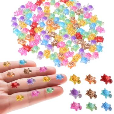 Imagem de Tindobewan 50Pcs Super Mini Resin Turtles for Crafts Luminous Miniature Tiny Turtle for Fairy House Party Favors Micro Landscaping Decor（Little Turtles）