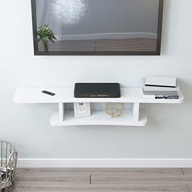 Imagem de Armário de TV montado na parede, prateleira flutuante, console de TV, suportes de TV, prateleira de armazenamento multimídia, armário de parede, prateleira de exibição, quarto, sala de estar