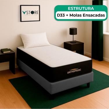 Imagem de Cama Box Solteirão e Colchão Orthopedic D33 V-Store