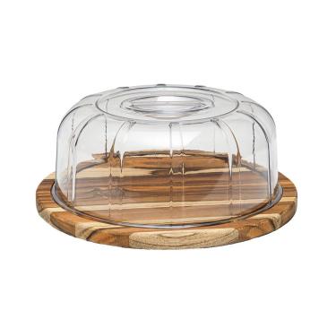 Imagem de Boleira Wooden Glow 36cm Em Madeira Com Tampa Em Policarbonato