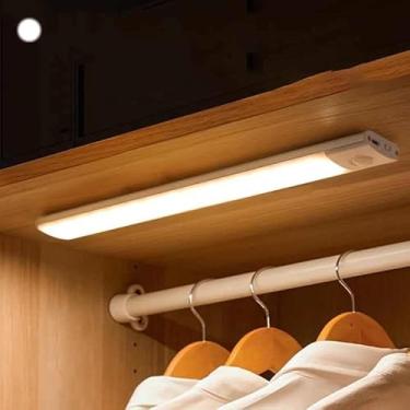 Imagem de Luminária LED 40cm Recarregável com Sensor de Presença – Luz Fria/Quente, USB, Sem Fio e Inteligente (Branco)