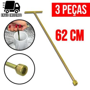Imagem de Kit 3 Chave T 10mm Longa 62cm para Maquina de Lavar Agitador Brastemp 