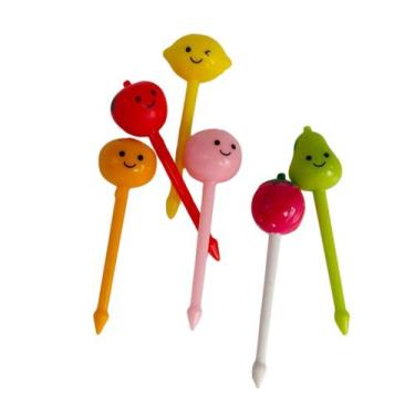 Imagem de Garfinhos/Palitinhos Infantil Lancheiras - Frutas 6pçs - Genérica