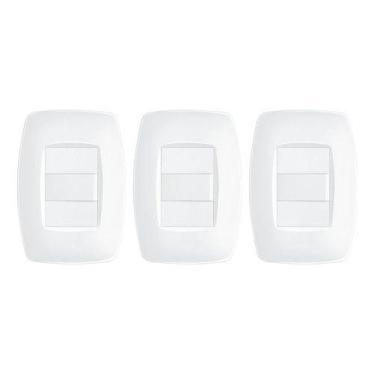 Imagem de Interruptor Simples Com Placa 4x2 Fame Elegance - Kit 3 Un., Branco