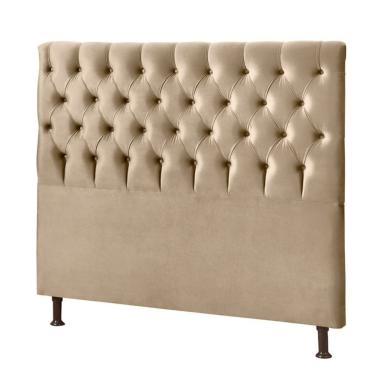 Imagem de Cabeceira Para Cama Box Casal Cristal 195cm Material Sintético Marrom JS Móveis
