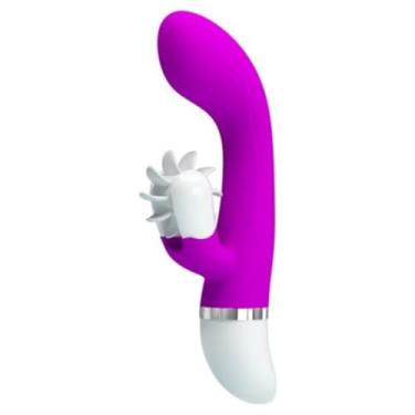 Imagem de Vibrador Ponto G Com Estimulador 10 Vibrações Discreto Vibrador Língua Clitoriana