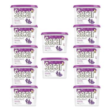 Imagem de Kit Com 12 Evita Mofo Secar 180g Antimofo Guarda Roupas Armários Closet Gaveta Despensa Umidades Bolor Fungos Bactérias Mau Cheiro (12, Lavanda)