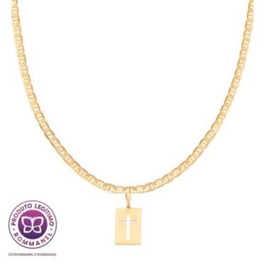 Imagem de Cordão Com Pingente Masculino Rommanel Banhado A Ouro 18k + Embalagem 