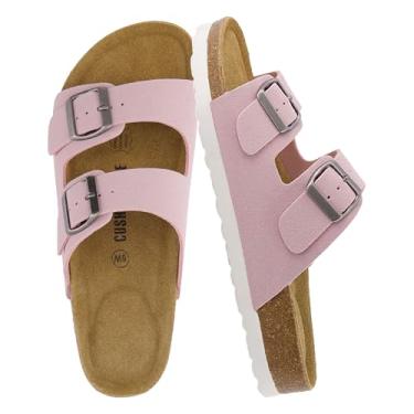 Imagem de Sand lia feminina Cushionaire com palmilha de corti a + conforto, Pink Vegan Suede, 6.5