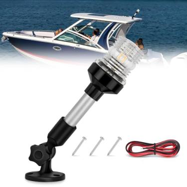 Imagem de Nilight Luz De Popa Para Barco Marinho, 9 Polegadas, Branca, Dobrável, Âncora, 12V, 24V, À Prova D'Água, Iluminação 360°, Lâmpada Navegação Pesca, Veleiro, Iate, Pontão, Lancha Rápida, Bote