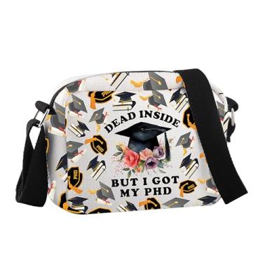 Imagem de JNIAP Bolsa tiracolo de doutorado Dead Inside But I Got My PHD New Doctor Medical PHD Student Gift, Got My Phd Hcb