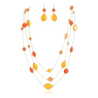 Imagem de Coiris Conjunto de brincos longos de linha de ilusão de 3 camadas, contas verdes femininas, Pedra, Sem Pedra Preciosa