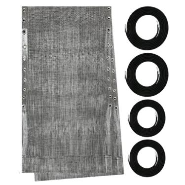 Imagem de ROUDUELS Tecido de substituição de gravidade zero, pano de reparo de 43 cm de largura para cadeiras antigravidade reclinável ao ar livre com 4 peças de cadarços elásticos de substituição, kit de cabo