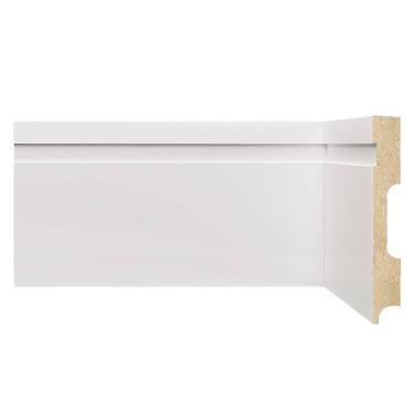 Imagem de Rodapé de MDF Frisado de 12cm x 2,40m Rende 2,4 Metros Moldufama 1202 Branco