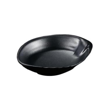 Imagem de Prato de molho preto simples e delicado quadrado esmaltado retrô - prato de orelha de 11,4 cm