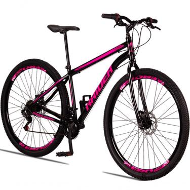 Imagem de Bicicleta 29 Raider Sport Aço 21 Marchas Freio A Disco Preto+rosa