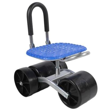 Imagem de Eujgoov Rolando Banquinho de Jardim Sentado Com Rodas Ferramenta de Carrinho WorksEat Confortável para Longas Horas de Trabalho - Tubo de Aço Galvanizado e Material de PP