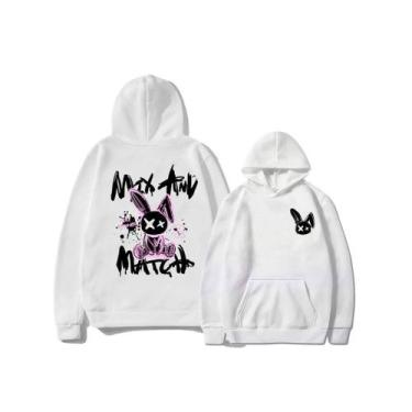 Imagem de Moletom Canguru Feminino Coelho Rosa 100% Algodão Unissex Moda Inverno