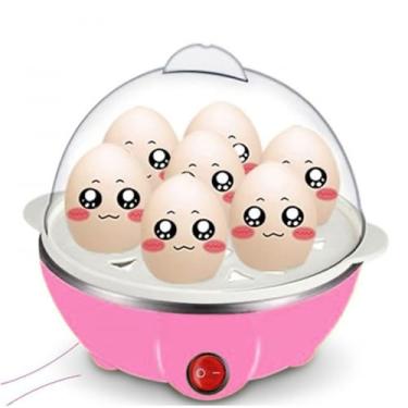 Imagem de Kit Cozedor Eletrico A Vapor Ovos Egg Cooker 110v Rosa (6)