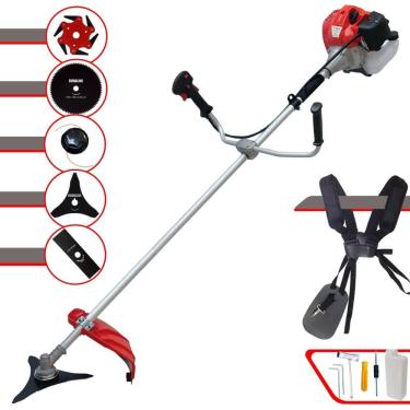 Imagem de Máquina de Cortar Grama À Gasolina Anmax CG430PTB 2T 43cc 2HP 9.000rpm Roçadeira Profissional Completa Multifuncional Com 5 Opções de Cortes