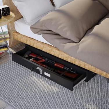 Imagem de Cofre Digital para Armas AVB-H2902M, Sob Cama, 122x37x15cm, Aço, Preto, com Bandeja Deslizante