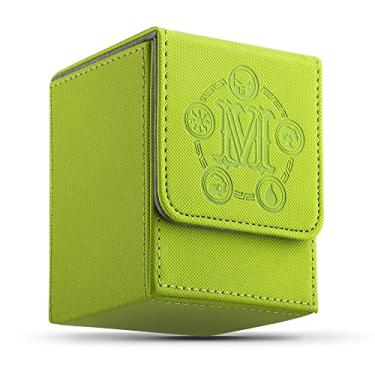 Imagem de TCGUARD Card Deck Box for MTG Card Storage Box Holds 100 Plus Single Sleeved Cards, Microfiber Lining and Leather Card Box Compatible with Trading Card Games TCG, Yugioh Cards, etc. (Green)