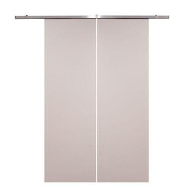 Imagem de Porta De Correr Dupla Branco Prime Kit Alumínio 210x120 - Vanin