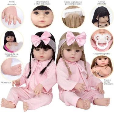 Imagem de Bebê Reborn Gêmeas Barata Princesa 40 Itens Enxoval Completo - Cegonha