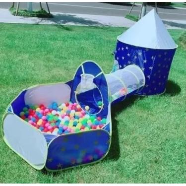 Imagem de Barraca Infantil 3 Em 1 Astronauta Espaço Foguete Linda Toca Túnel Cesta Basquete Barraca Infantil Para Meninos E Meninas, Presente Para Meninos E Meninas, Brinquedoteca Para Casa (Estrela Azul)