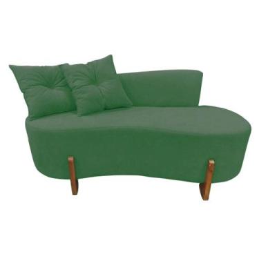 Imagem de Namoradeira Sofá Feijão Luna Orgânica Suede Verde - Mansão Decor