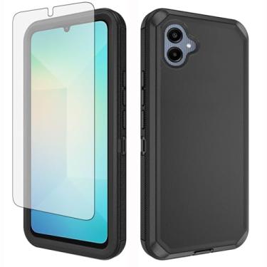 Imagem de Asuwish Capa de celular para Samsung Galaxy A06 capa de celular híbrida robusta à prova de choque rígida protetora à prova de quedas corpo inteiro acessórios móveis resistentes Ao6 A 06 mulheres