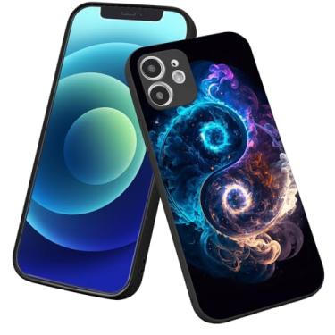 Imagem de BGZDZDN Capa Fire para iPhone 14 Pro Max, Yin Yang estampa de fogo design feminino com amortecedor de TPU macio para iPhone 14 Pro Max