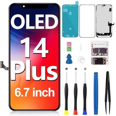 Imagem de Tela OLED para iPhone 14 Plus de substituição 3D Touch LCD Display Full HD digitalizador conjunto com ferramentas de reparo compatível com o modelo A2886 A2632 A2885 A2888 A2887 6,7 polegadas