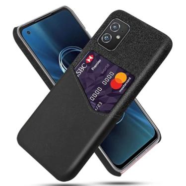Imagem de Capa para Asus Zenfone 8 ZS590KS,Tela e tampa de couro PU,Antideslizante,360°cobertura completa à prova de choque com 1 slot de cartão atrás,Prevenção de queda-Black