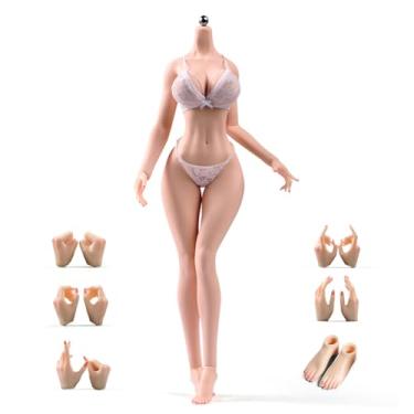 Imagem de RoofWorld Corpo feminino em escala 1/6 de 30,5 cm, super flexível, normal, corpo de maquiagem com pés destacáveis, esqueleto de aço inoxidável, boneco modelo de soldado em miniatura
