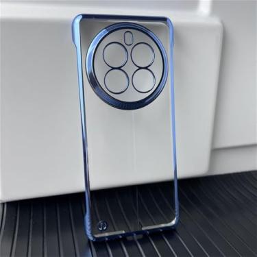 Imagem de Para OPPO Realme 12 Pro plus realme12pro sem moldura ultrafina capa de celular para PC rígido capa de celular à prova de choque capa traseira, Azul, Para Realme 12 Pro Plus