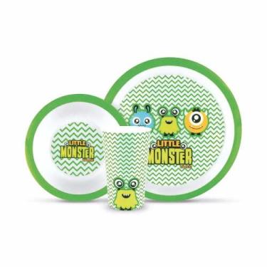 Imagem de Kit Alimentação Infantil Pimpolho 3 peças Prato Tigela Copo
