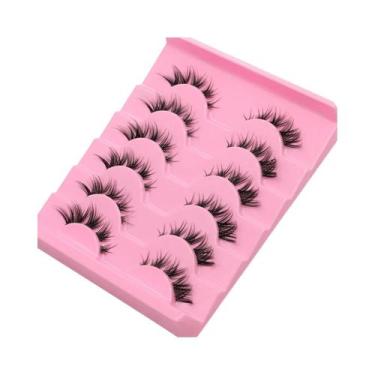 Imagem de Cílios Postiços Cat Eye 6D Wispy Natural Look Clear Band 5 6 Pares GRO