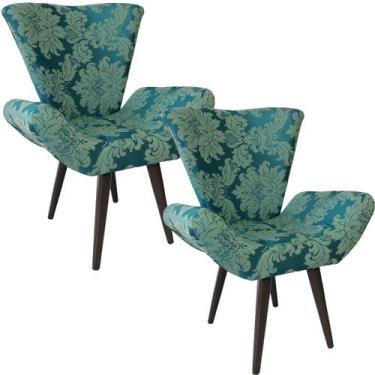 Imagem de Kit Duas Poltronas Decorativa Elegance 21 Verde - Sua Casa Decor