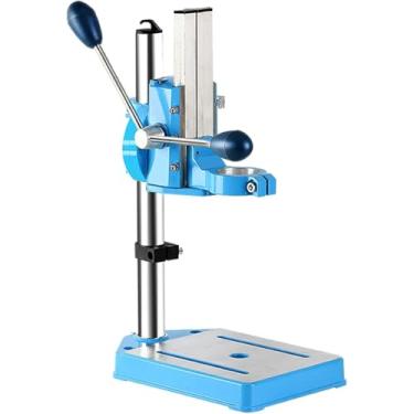Imagem de Suporte De Furadeira De Pilar Ajustável Com Torno - Suporte De Furadeira Elétrica, Prensa De Bancada Multifuncional, Base De Ferro Fundido, Mandril Giratório - Ferramenta De Carpin, Blue, A