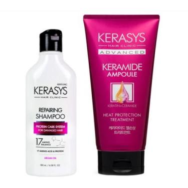 Imagem de Kit Kerasys Shampoo Repairing 180ml + Keramide Damage Clinic Máscara 2