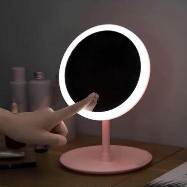Imagem de Espelho Para Maquiar Penteadeira Camarim De Maquiagem Com Luz Led Touch E Aumento Portátil