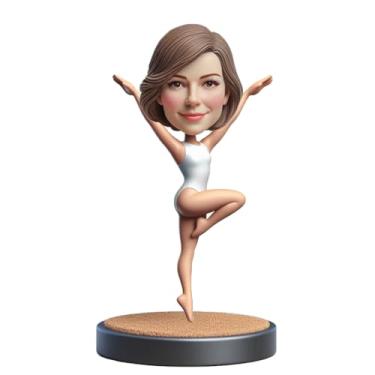 Imagem de Yoga Lady Bobblehead feito à mão a partir da sua foto, presente ideal para entusiastas de ioga, decoração serena para espaços de meditação, presente perfeito para quem busca bem-estar