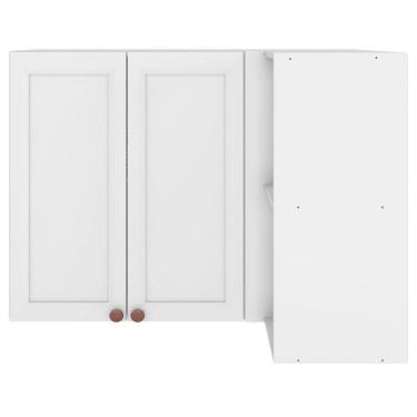 Imagem de Armário Aéreo Para Canto 2 Portas 2 Nichos Unna Poliman Móveis Branco